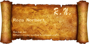 Rozs Norbert névjegykártya