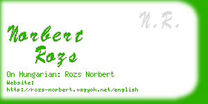 norbert rozs business card